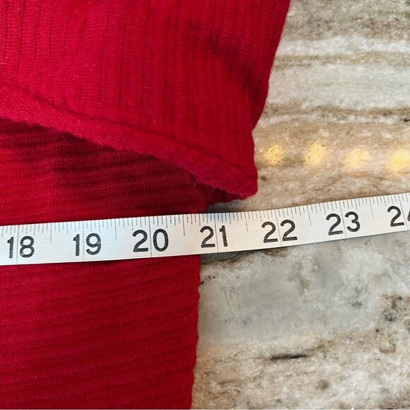 Joy Joy cardigan red knit ribbed frayed edge sweater size M/L - Picture 7 of 8